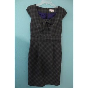 Poem by Oliver Bonas, gray plaid midi dress